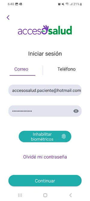 Acceso Salud Screenshot 2