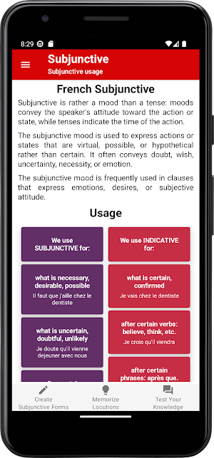 French Subjunctive Screenshot 0