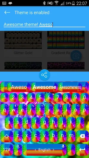 Keyboard Theme Shading Rainbow Screenshot 1