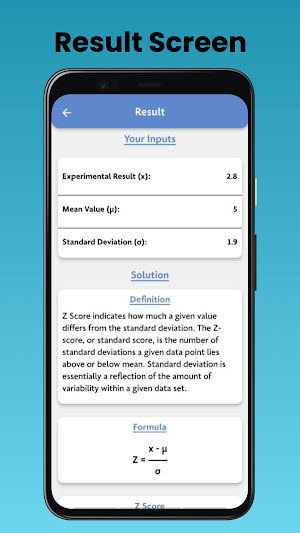 Z Score Calculator Screenshot 2
