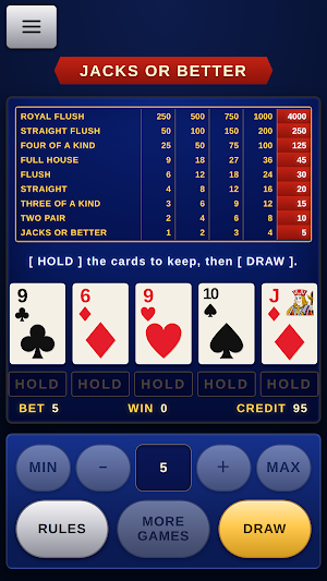 Pocket Draw: Video Poker Screenshot 0