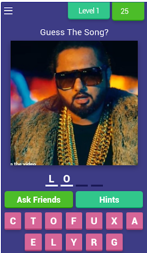 Yo Yo Honey Singh Game: Guess Name Of Song Screenshot 0
