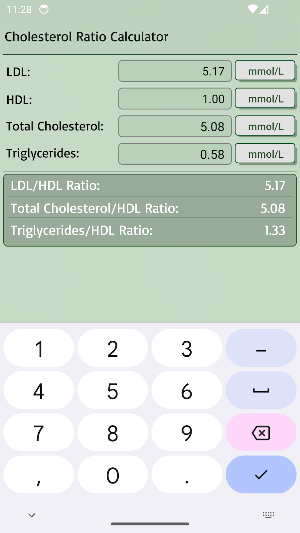 Cholesterol Ratio Calculator Screenshot 0