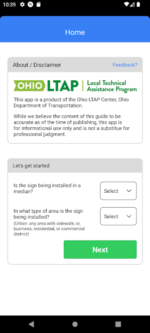 ODOT Traffic Sign Installation Screenshot 0