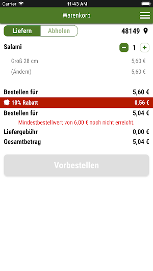 Rüschhaus Pizza Screenshot 1