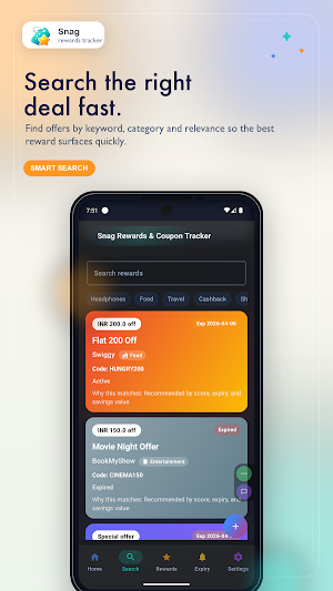 Snag Rewards & Coupon Tracker Screenshot 1