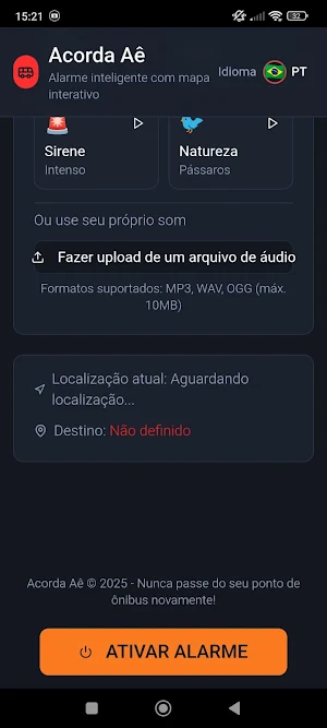 Acorda Aê - Alarme proximidade Screenshot 1