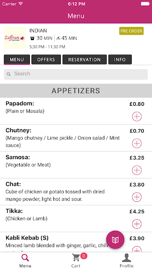 Zaffran Indian Cuisine Screenshot 0