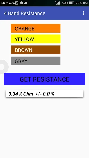 Resistor Color Code Calculator Screenshot 1