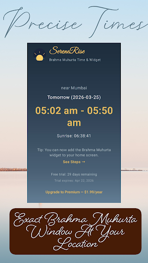 Brahma Muhurta - Time & Widget Screenshot 1