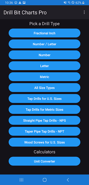 Drill Bit Charts Pro Screenshot 0