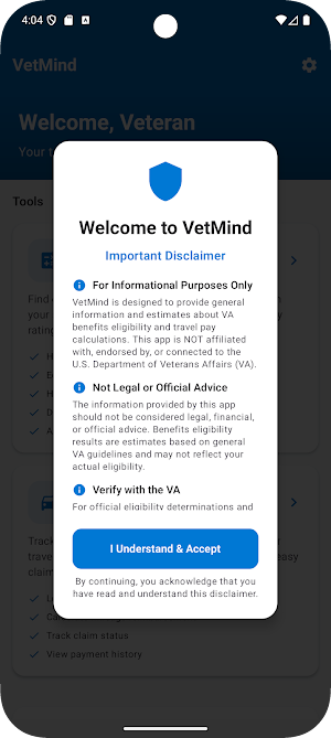 VetMind - Benefits Companion Screenshot 1