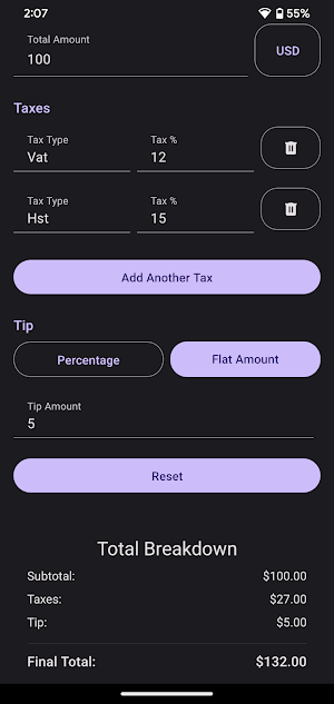 Sales Tax Calculator Screenshot 2