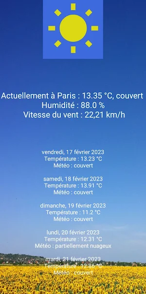 Météo Paris Screenshot 1