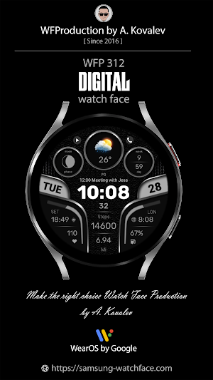 WFP 312 Modern watch face Screenshot 0