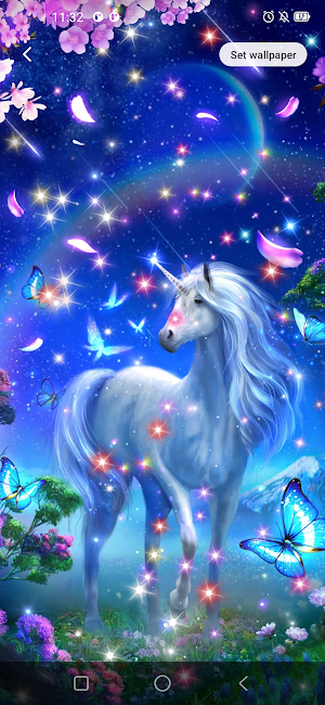 Unicorn Live Wallpaper Glitter Screenshot 1