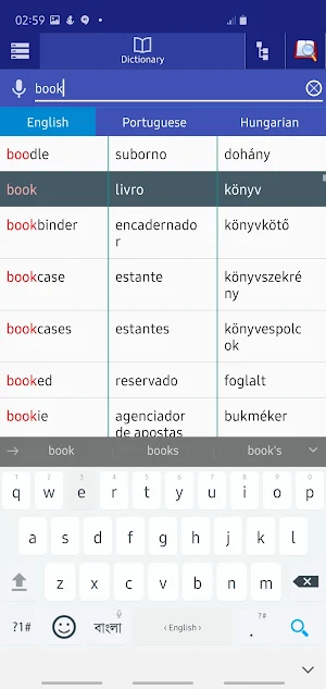 Portuguese Hungarian Dictionar Screenshot 1