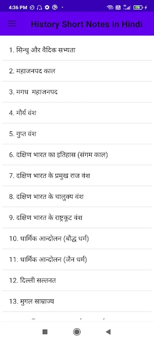 History Short Notes in Hindi Screenshot 0