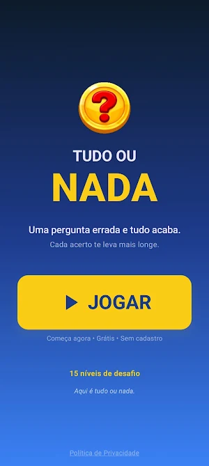 Tudo ou Nada: Quiz e Perguntas Screenshot 0