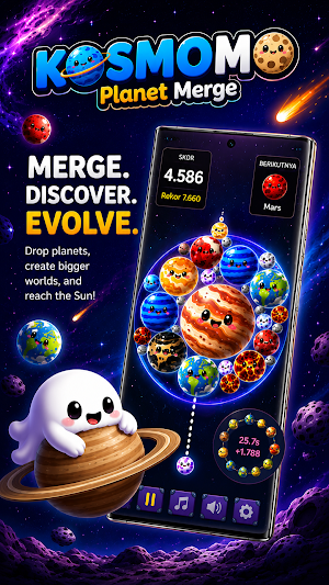 Kosmomo: Planet Merge Puzzle Screenshot 0