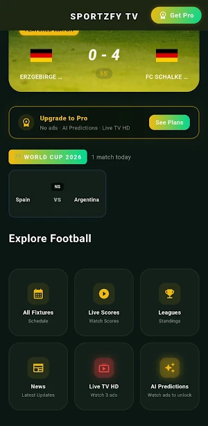 Sportzfy TV: Live Streaming HD Screenshot 0