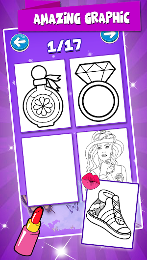 Beauty Coloring Pages Fashion Drawing Game Screenshot 2
