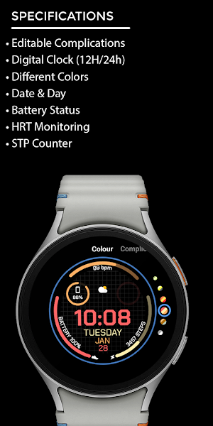 Night 82 - watch face Screenshot 3