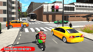 City Pizza Delivery Boy: Moto Free Bike Games Screenshot 1
