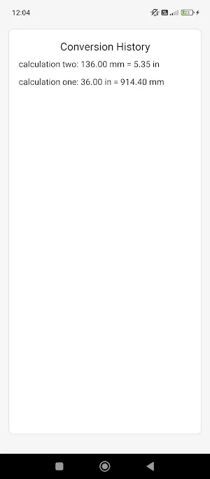 Inches to mm converter Screenshot 2