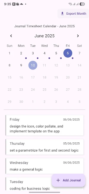 LogMyDay: Timesheet Journal Screenshot 0