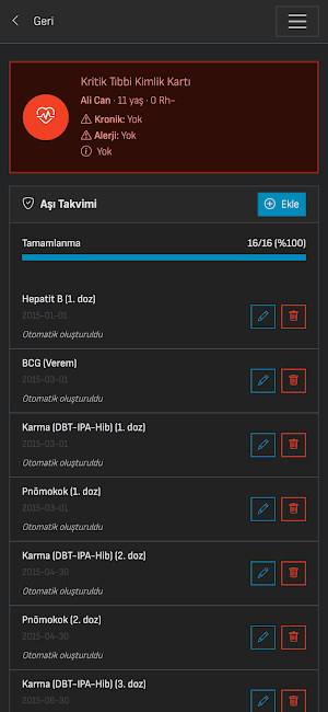Aile Sağlık Takibi Screenshot 2
