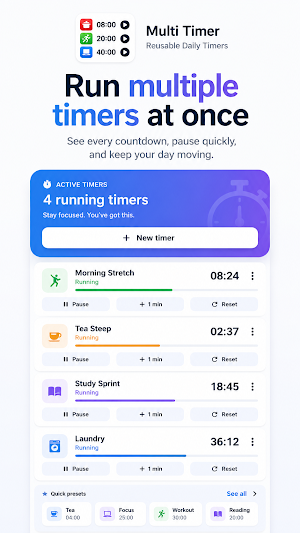 Multi Timer: Reusable Timers Screenshot 0