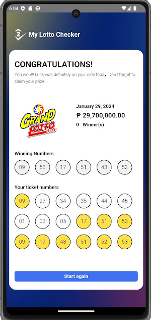 My Lotto Checker Screenshot 2