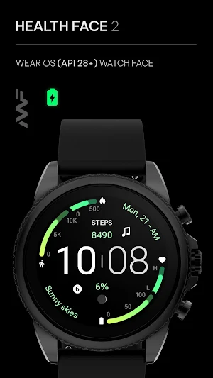 Awf Health Face 2 - Wear OS Screenshot 0