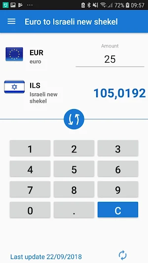 Euro to Israeli shekel convert Screenshot 0