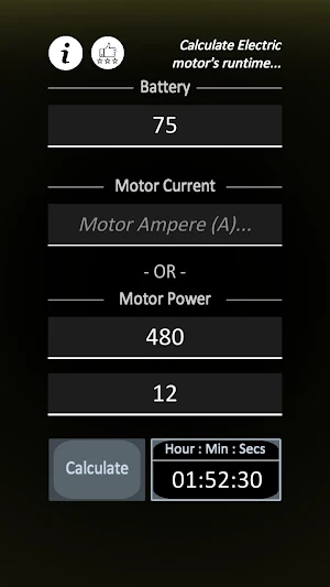 Electric Motor RunTime Screenshot 0