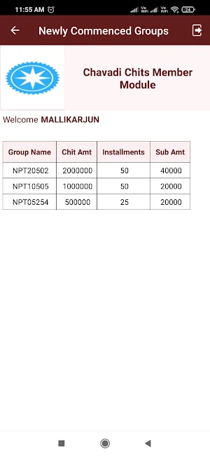 Chavadi Chits Member Module Screenshot 1