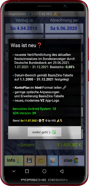 VerzugsZinsen Screenshot 3