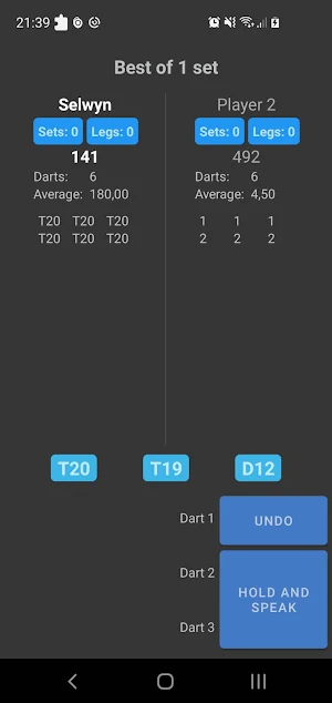 Darts Score VOICE Controlled Screenshot 0