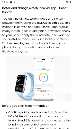 Honor Band 9 App Hint Screenshot 1