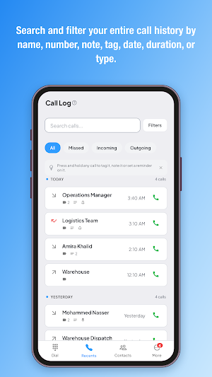 Contacto: Phone & Call Notes Screenshot 2