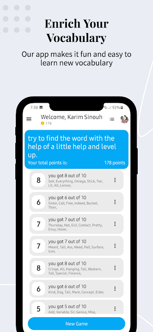 Eword - Vocabulary Challenge Screenshot 0