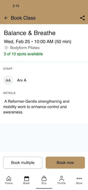 Bodyform Pilates Screenshot 2