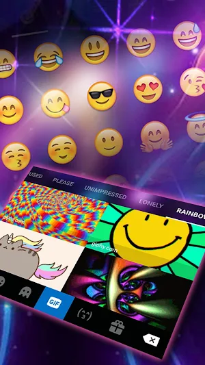 Neon Butterfly Keyboard Theme Screenshot 3