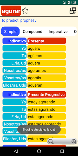 Spanish Verbs and Grammar Screenshot 1