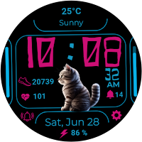 Cute 3D Cat Watch Face