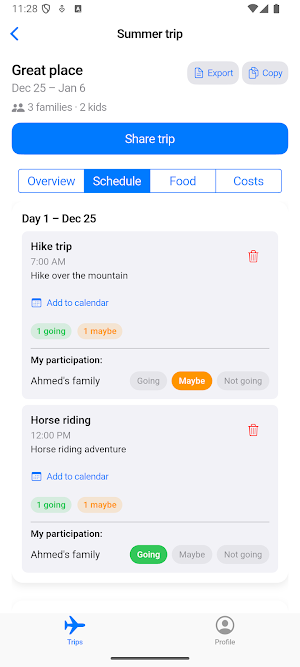 Family Trips Screenshot 2