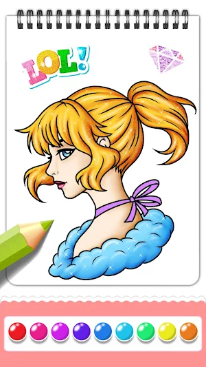 Girls Hairstyle Coloring Book Screenshot 3