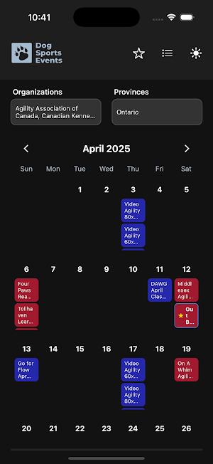 Dog Sports Events Screenshot 1