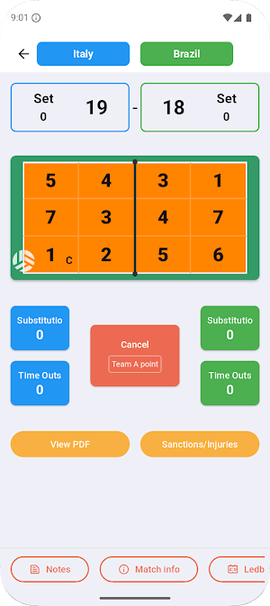 Volleyball SmartSheet Screenshot 1